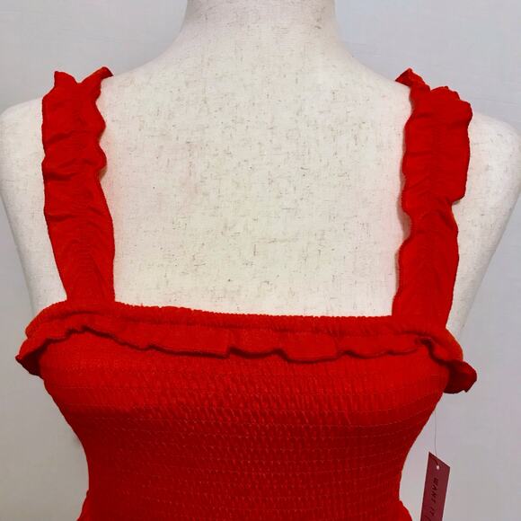 Crave Fame NWT Red Smocked Sleeveless Top Juniors S - Picture 3 of 11